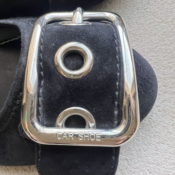 The Original Car Shoe By Prada Black Suede Leather Ballet Flats Women EU 38 US 8 - Picture 3 of 16